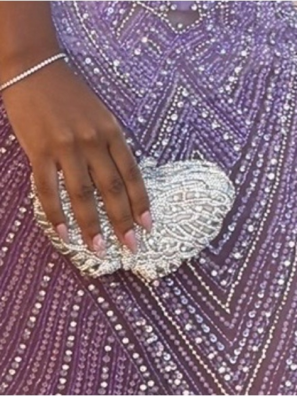 Crystal Butterfly Evening Clutch in Silver - Picture 2 of 2